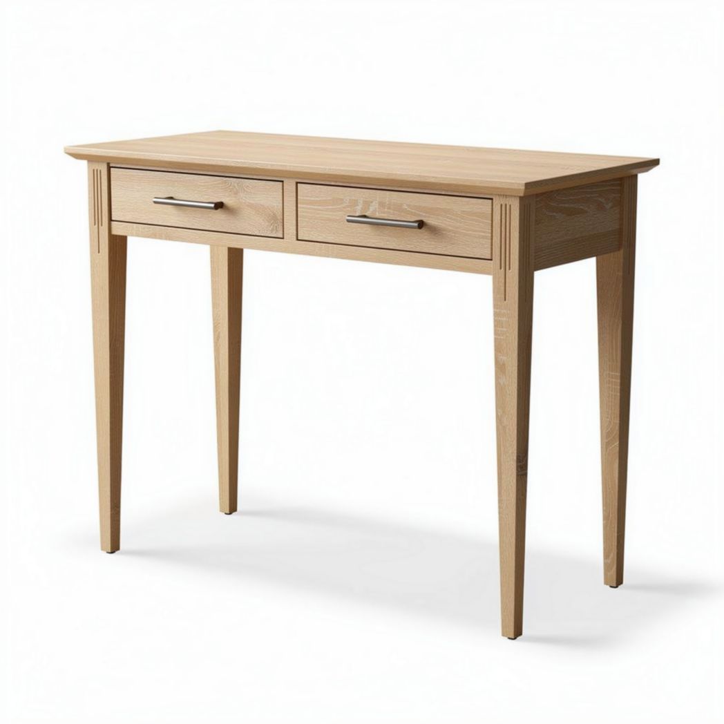 Scrivania in legno con due cassetti 120 x 60 x 75 cm colore naturale