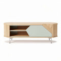 Mobiletto in legno di frassino con ante in vetro 160 x 40 x 50cm