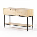 Mobiletto consolle in legno di frassino naturale con struttura nera 120 x 40 x 80cm