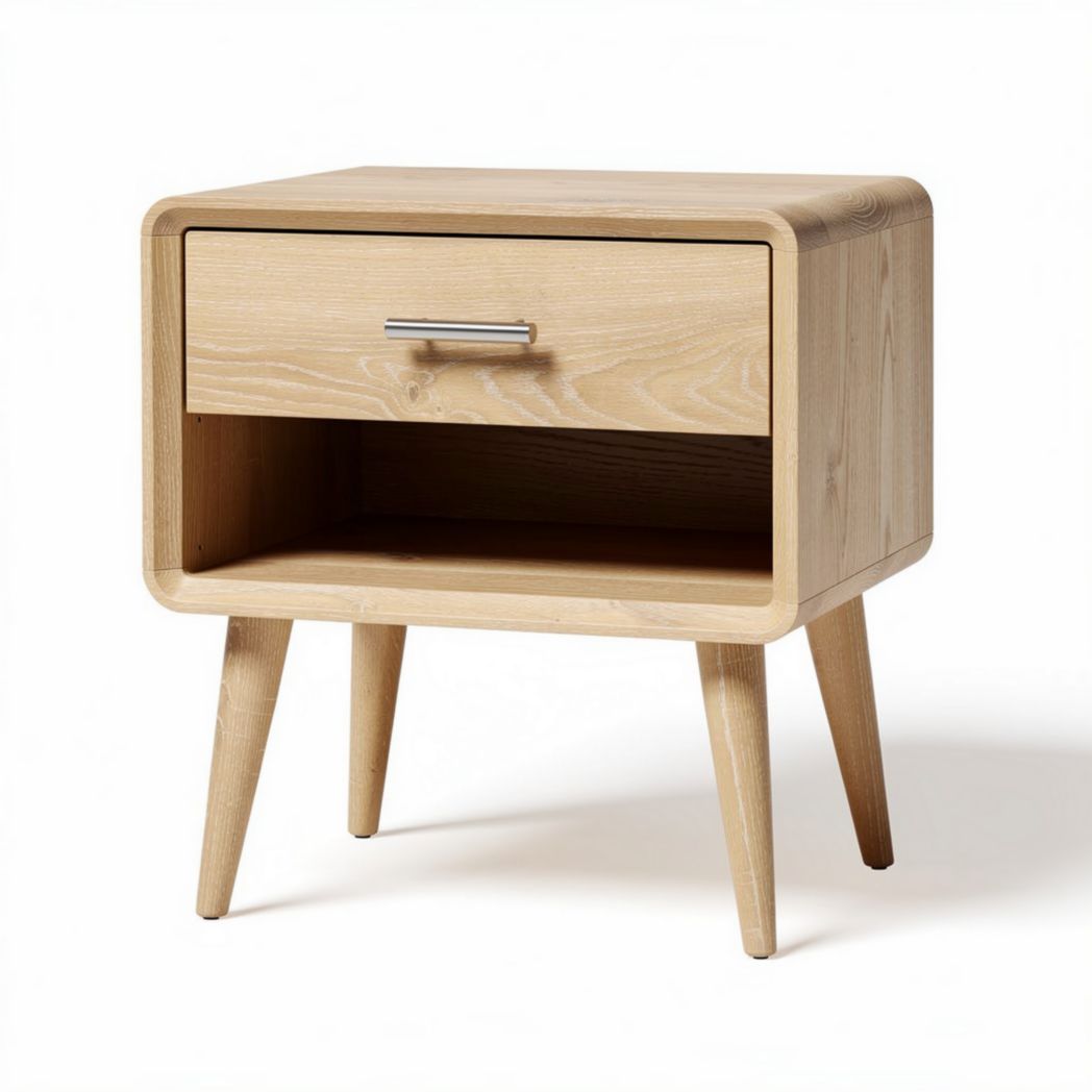 Comò in legno di pino con cassetto e vano aperto 45 x 40 x 50cm