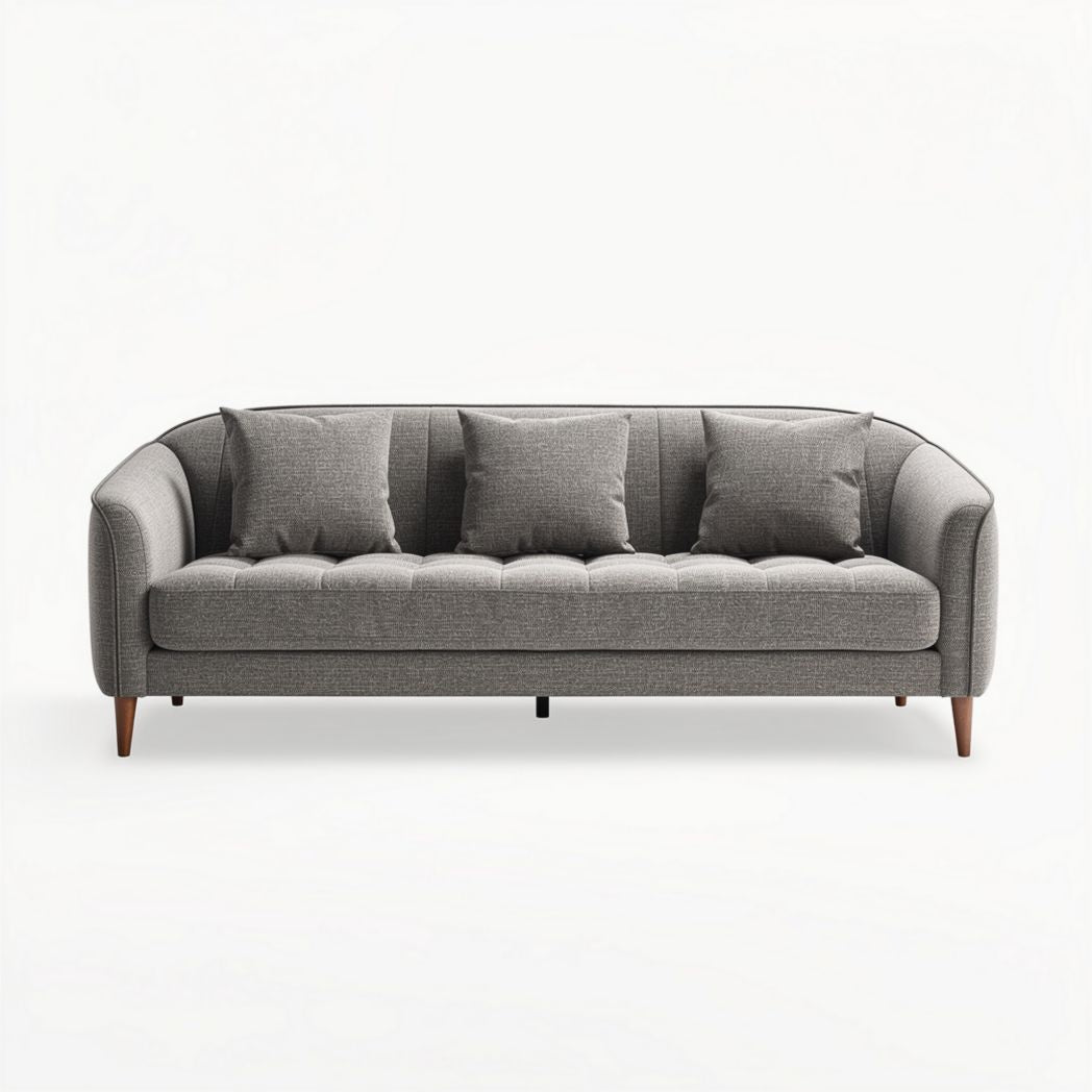 Divano moderno grigio con cuscini sfoderabili 210 x 90 x 80cm