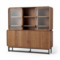Mobiletto in legno massello di rovere con ante in vetro 150 x 40 x 100cm