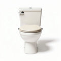 WC compatto con cisterna in ceramica bianca e sedile in legno 70 x 40 x 40cm