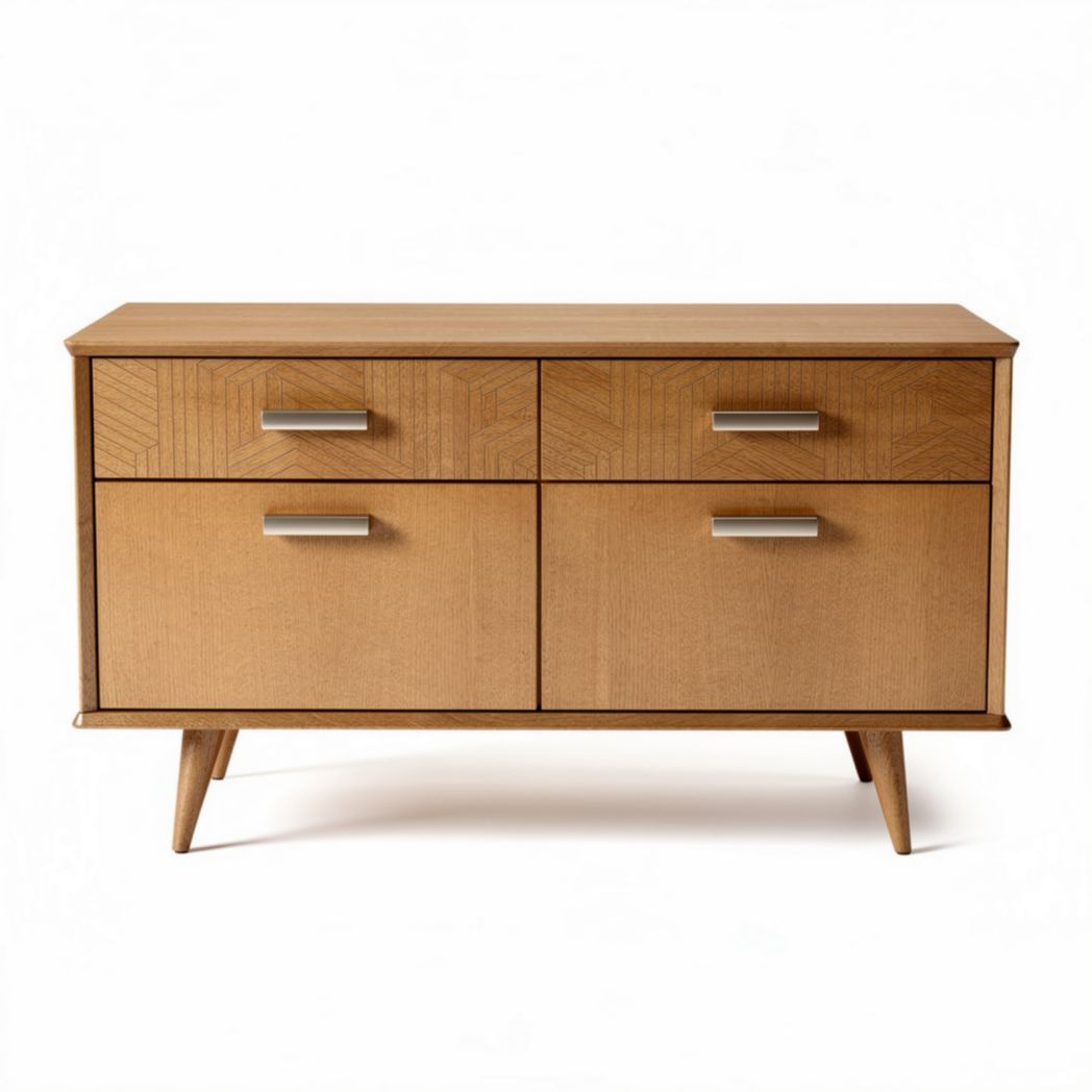 Mobiletto in legno scuro con 4 cassetti dimensioni 120 x 50 x 75cm